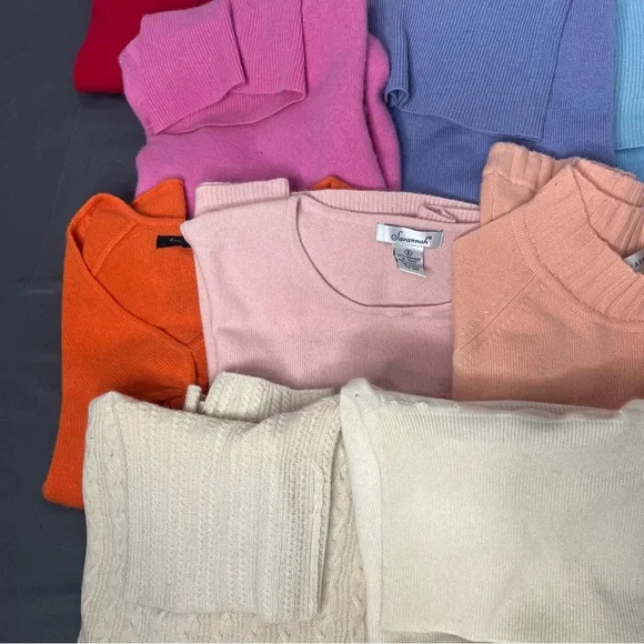 100% Cashmere Lot 12 Knit Jumpers Upcycle Cutter Sweaters Soft Girl Crafter Vtg - Picture 15 of 17